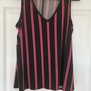 Striped V-neck Tank Top